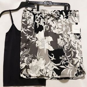 NWT SUMMER STRETCH SKIRT - Black Gray White 1019EE